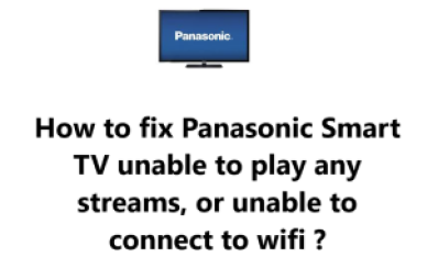 Panasonic Smart TV is unable to play any streams, or unable to connect to wifi - How to fix ?